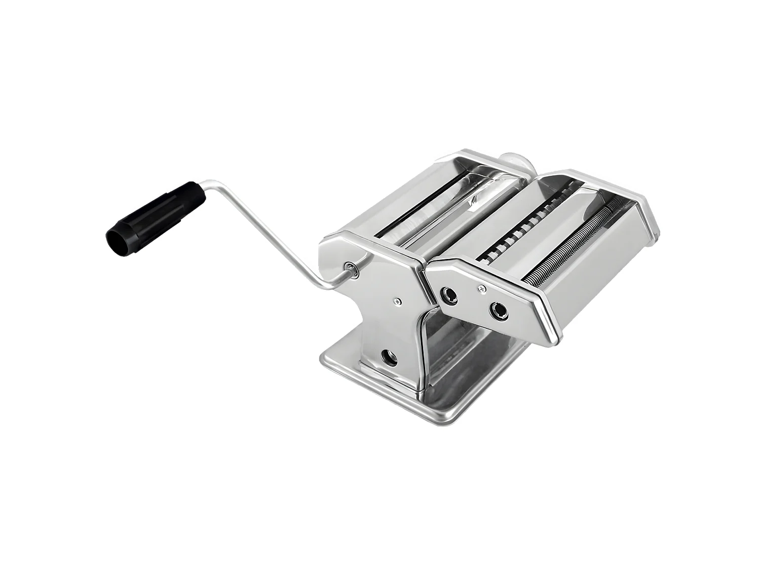 Macchina per Pasta Cenocco CC-9082 in Acciaio Inox Cromato con 8 Regolazioni di Spessore e Doppia Lama per Spaghetti/Fettucine