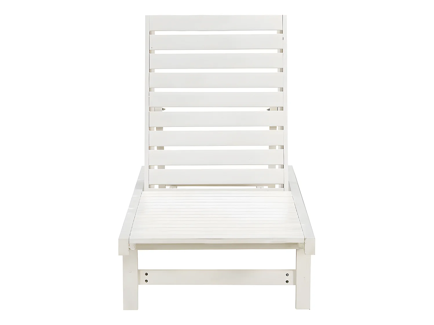 Espreguiçadeira de madeira branca "Rawai", reclinável com encosto confortável