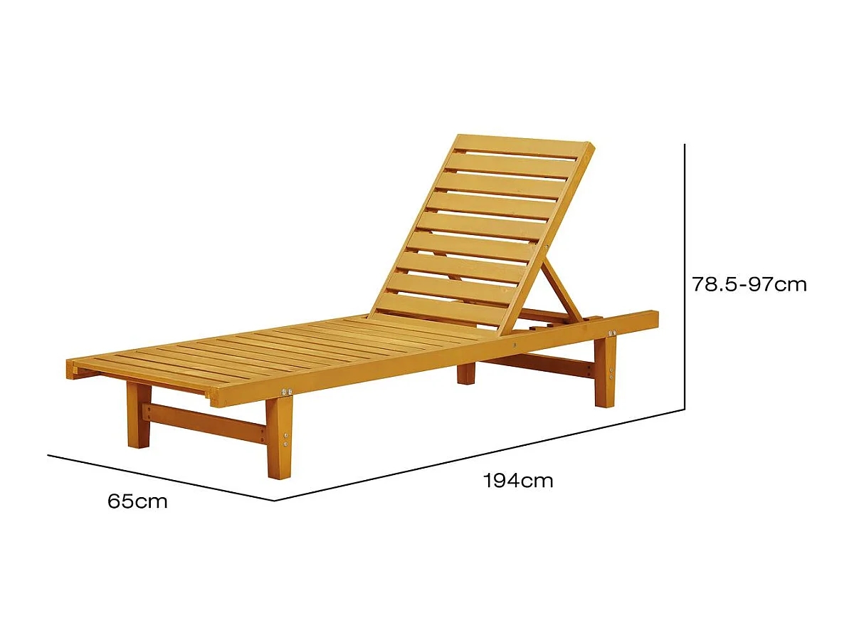 Bain de Soleil en bois "Rawai" -  Marron clair