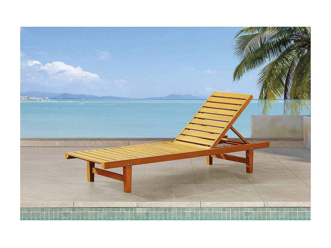 Bain de Soleil en bois "Rawai" -  Marron clair