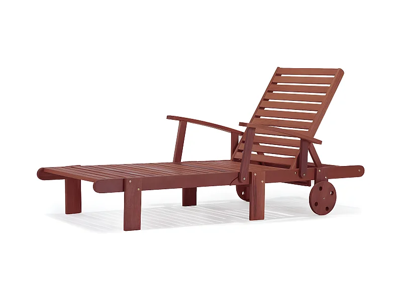 Einklappbare Sonnenliege aus Tropenholz "Tokyo" - Mahagoni- Mahagonibraun