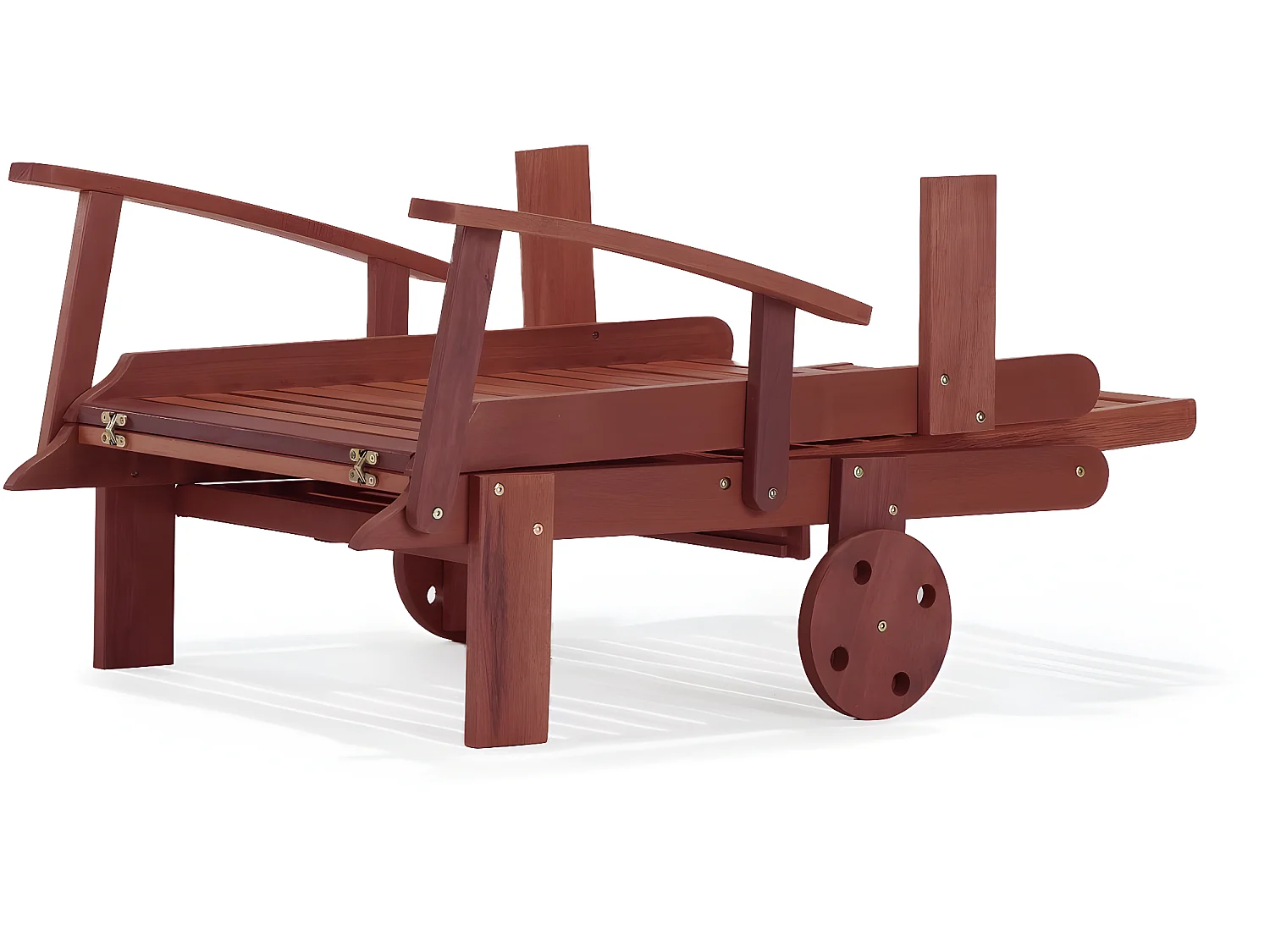 Bain de soleil pliant en bois exotique "Tokyo" - Mahogany- Marron acajou