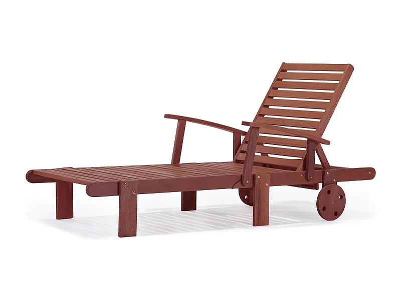 Tumbona plegable de madera exótica Tokyo -  marrón caoba