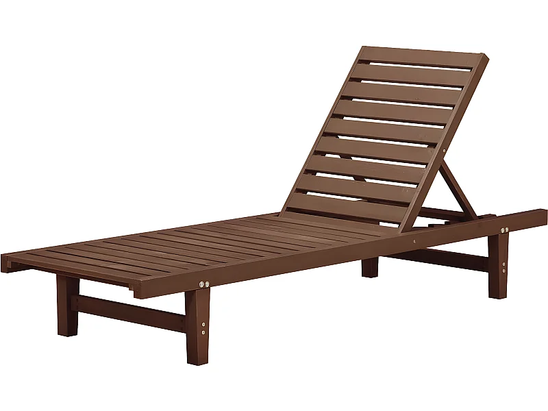 Espreguiçadeira de madeira "Rawai" reclinável - Marrom