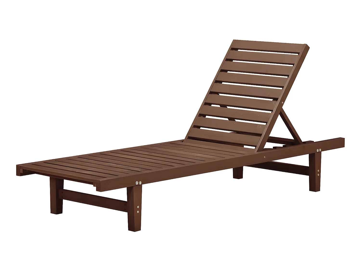 Espreguiçadeira de madeira "Rawai" reclinável - Marrom