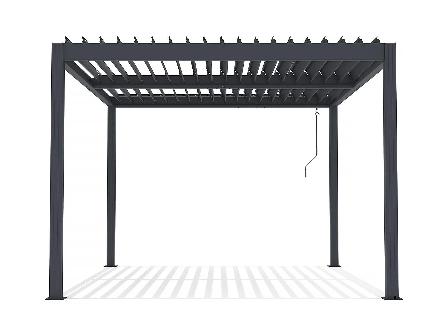 Pérgola bioclimática em alumínio com LED "Windsor" 3 x 4 - Cinza antracite