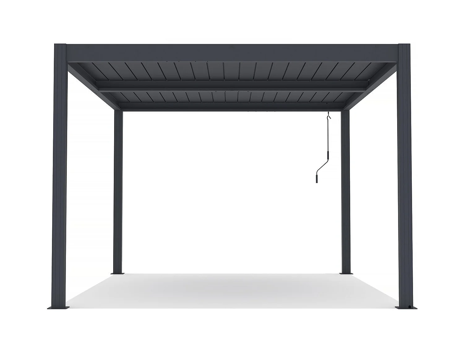 Pérgola bioclimática em alumínio com LED "Windsor" 3 x 4 - Cinza antracite
