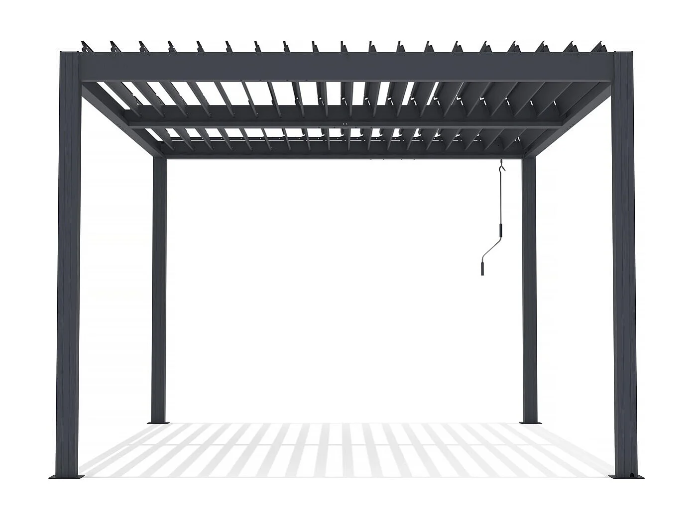 Pergola bioclimatique avec led "Windsor premium" en aluminium 3 x 4 - Gris
