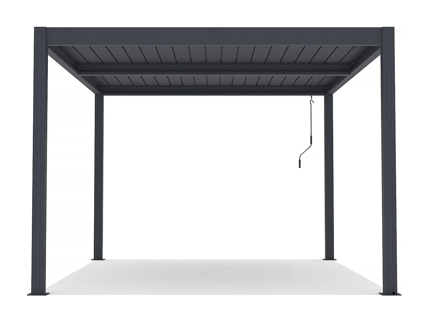 Pergola bioclimatique avec led "Windsor premium" en aluminium 3 x 4 - Gris