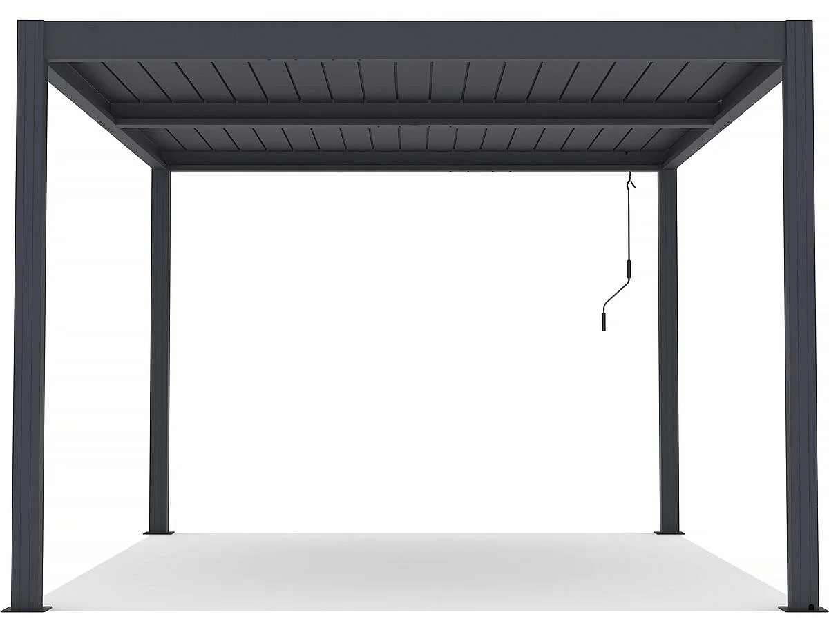 Pergola bioclimatique avec led "Windsor premium" en aluminium 3 x 4 - Gris