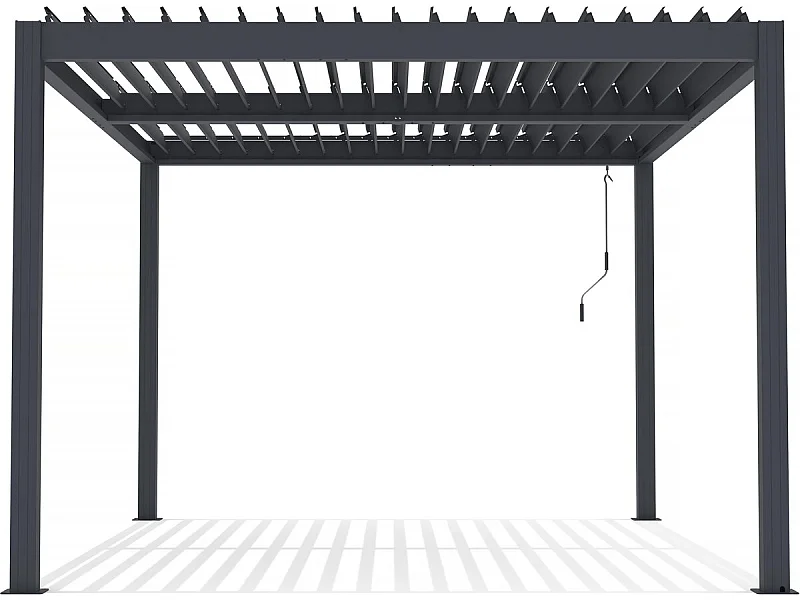 Pergola bioclimatique avec led "Windsor premium" en aluminium 3 x 4 - Gris