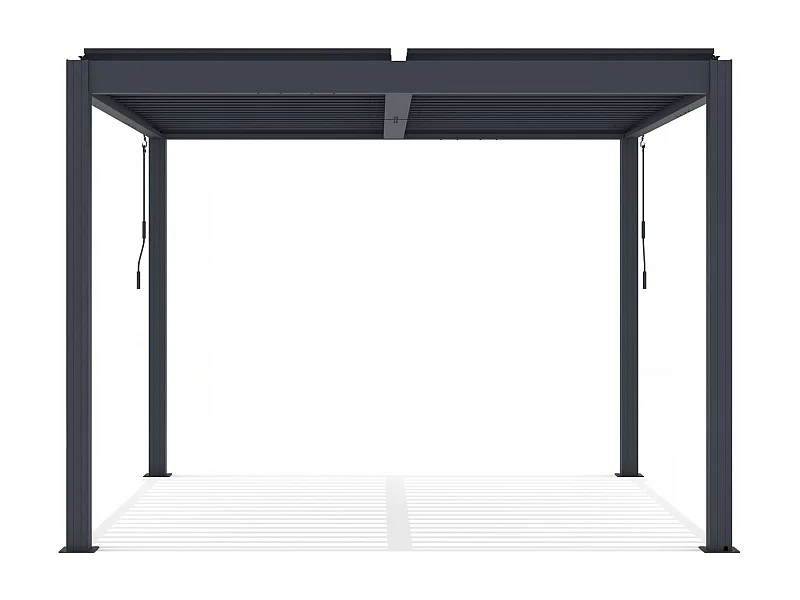 Pergola bioclimatica "Windor" in alluminio con led 3 x 4 - Grigio