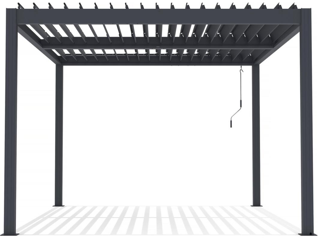Pérgola bioclimática "Windsor" de aluminio con led 3 x 4 - Gris