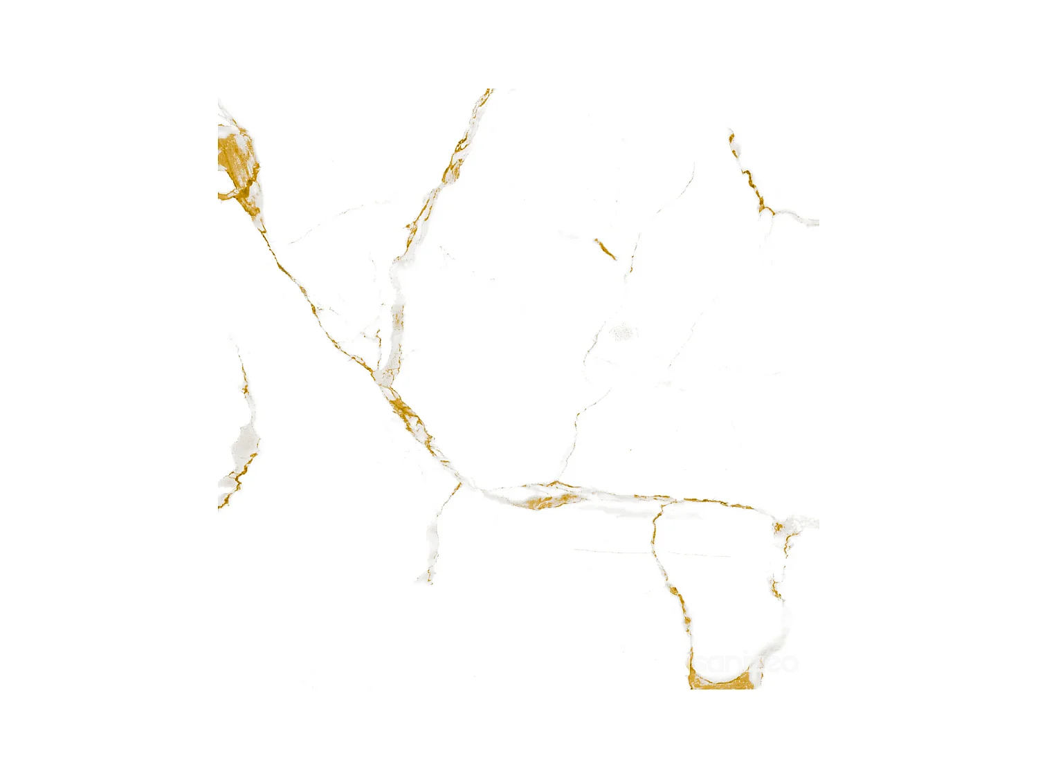 Lot de 2 Panneaux d'Habillage pour Douche et Baignoire, L120*l120*0.4 cm, effet doré, Calacatta GOLD by SANIZÉO