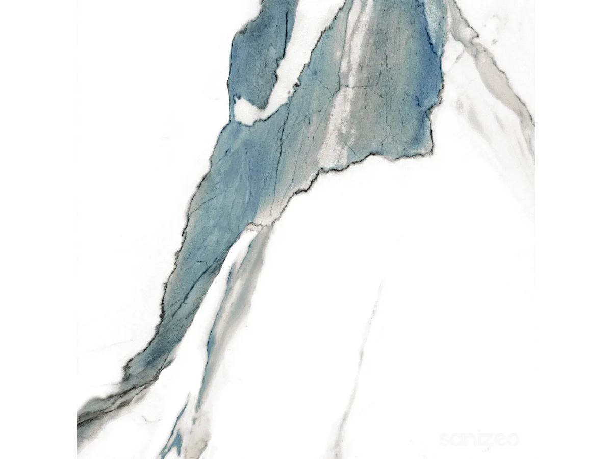 Lot de 2 Panneaux d'Habillage pour Douche et Baignoire, L120*l120*0.4 cm, effet bleu, Calacatta BLUE by SANIZÉO