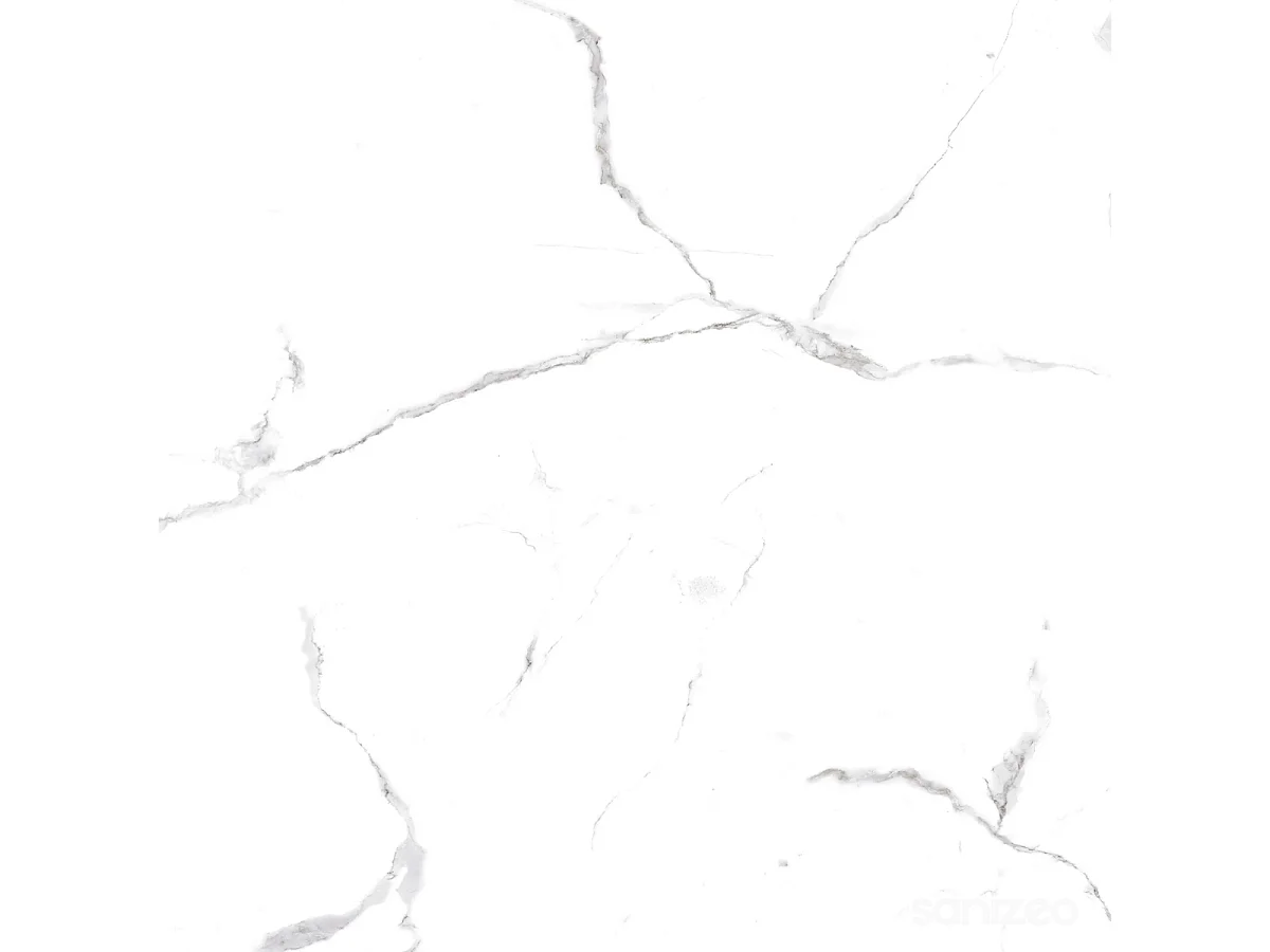 Kit 2 Panneaux Muraux Décoratifs de Douche - 120x120 cm  - Ép. 4mm - Effet Marbre Blanc - MUD WHITE KOBERTIN