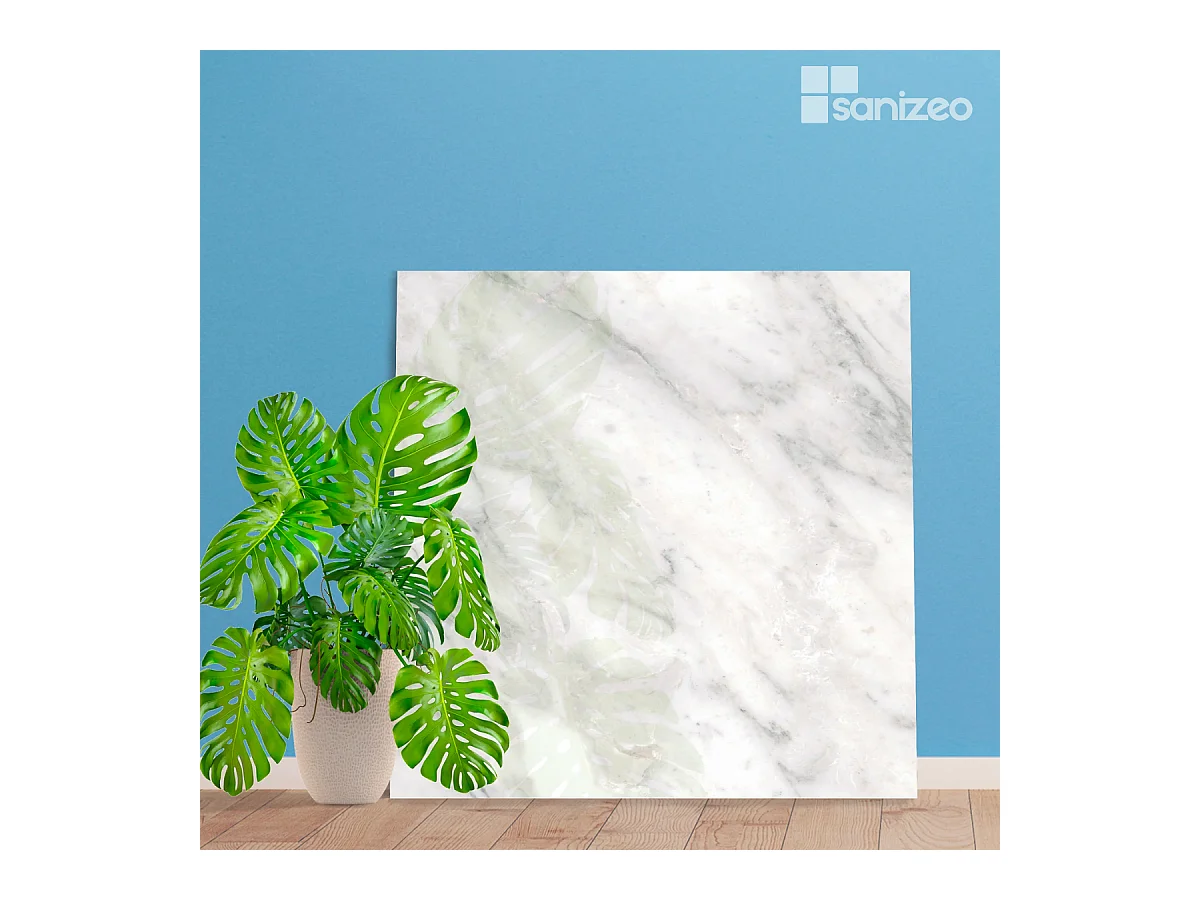 Lot de 2 Panneaux d'Habillage pour Douche et Baignoire, L120*l120*0.4 cm, effet marbre gris, Versilia by SANIZÉO