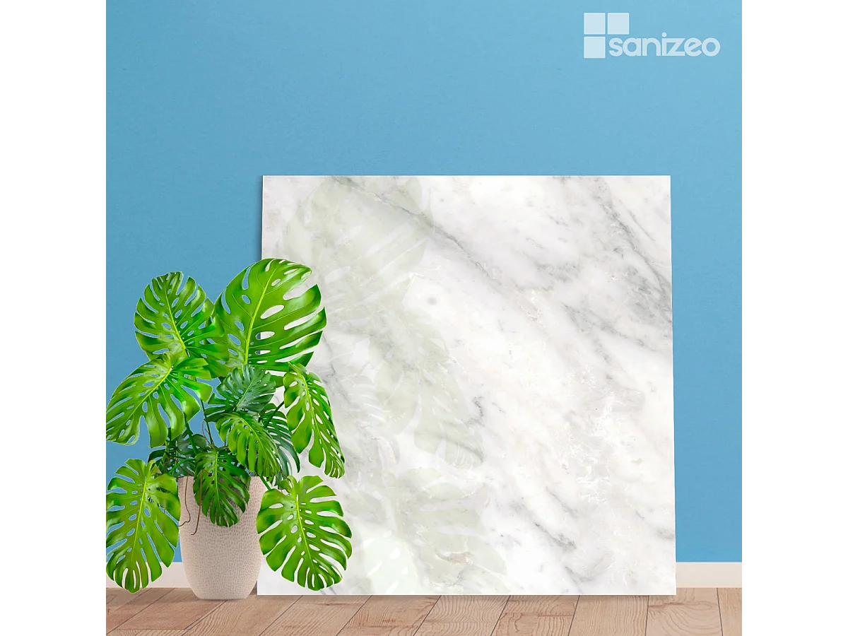 Lot de 2 Panneaux d'Habillage pour Douche et Baignoire, L120*l120*0.4 cm, effet marbre gris, Versilia by SANIZÉO