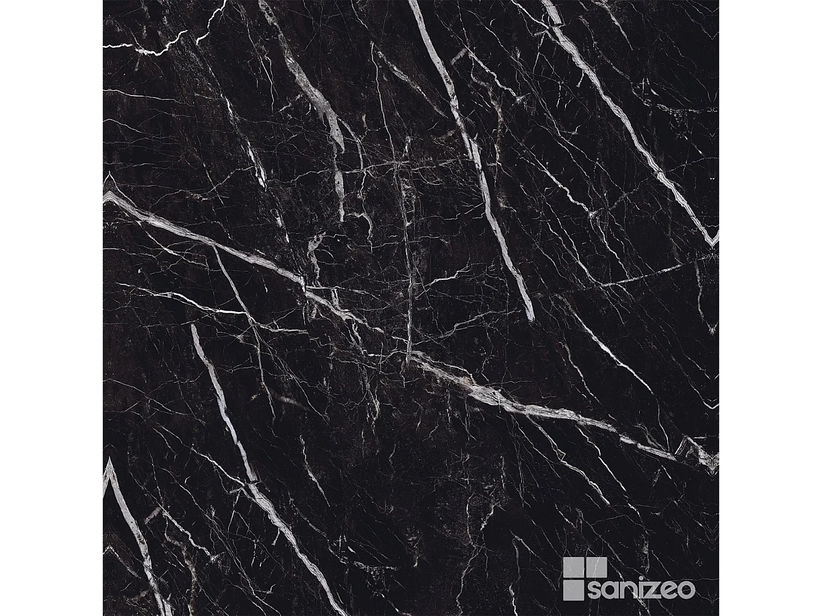 Lot de 2 Panneaux d'Habillage pour Douche et Baignoire, L120*l120*0.4 cm, effet marbre noir, Infinite Black by SANIZÉO