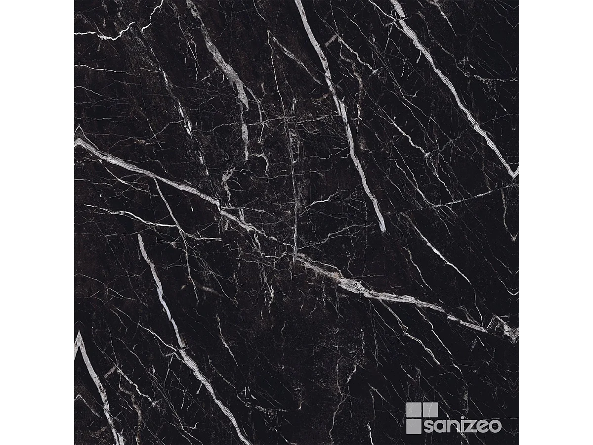 Lot de 2 Panneaux d'Habillage pour Douche et Baignoire, L120*l120*0.4 cm, effet marbre noir, Infinite Black by SANIZÉO