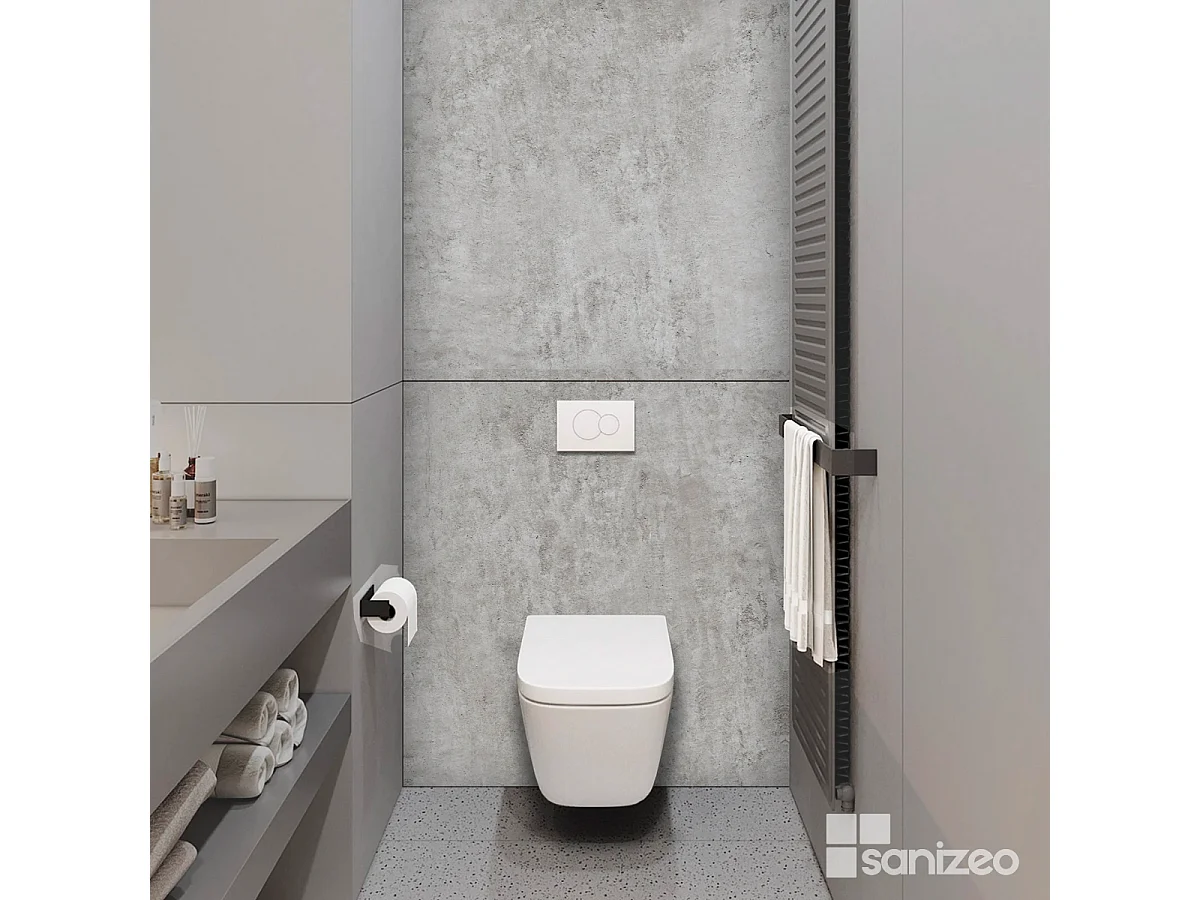 Lot de 2 Panneaux d'Habillage pour Douche et Baignoire, L120*l120*0.4 cm, effet béton, Urban Concrete by SANIZÉO