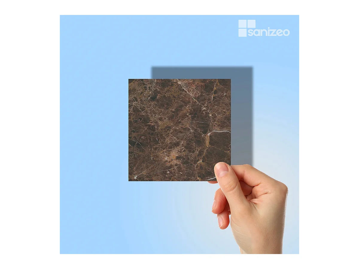 Lot de 2 Panneaux d'Habillage pour Douche et Baignoire, L120*l120*0.4 cm, effet marbre marron, Emperador by SANIZÉO