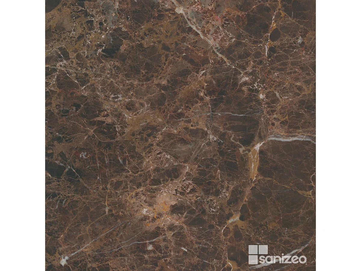 Lot de 2 Panneaux d'Habillage pour Douche et Baignoire, L120*l120*0.4 cm, effet marbre marron, Emperador by SANIZÉO