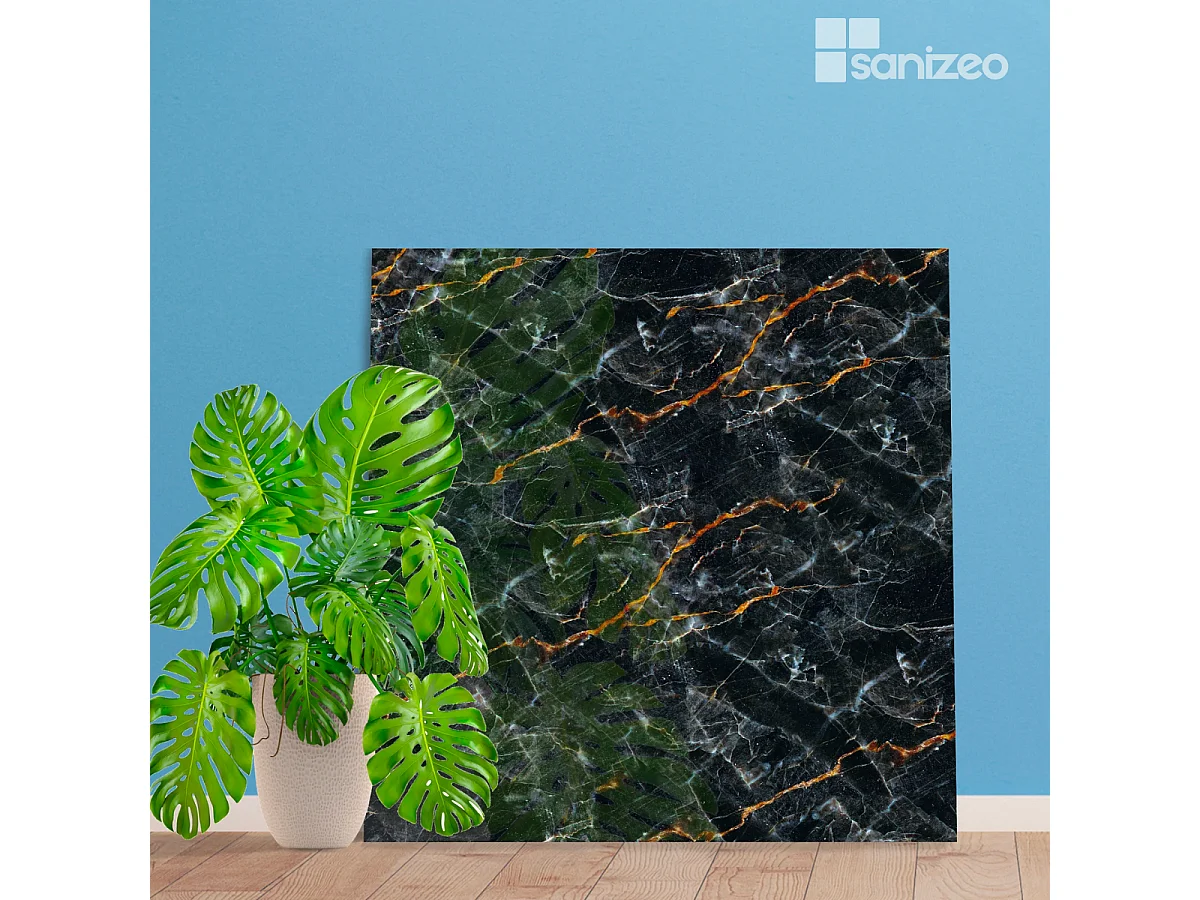 Lot de 2 Panneaux d'Habillage pour Douche et Baignoire, L120*l120*0.4 cm, effet marbre gris, Promise by SANIZÉO