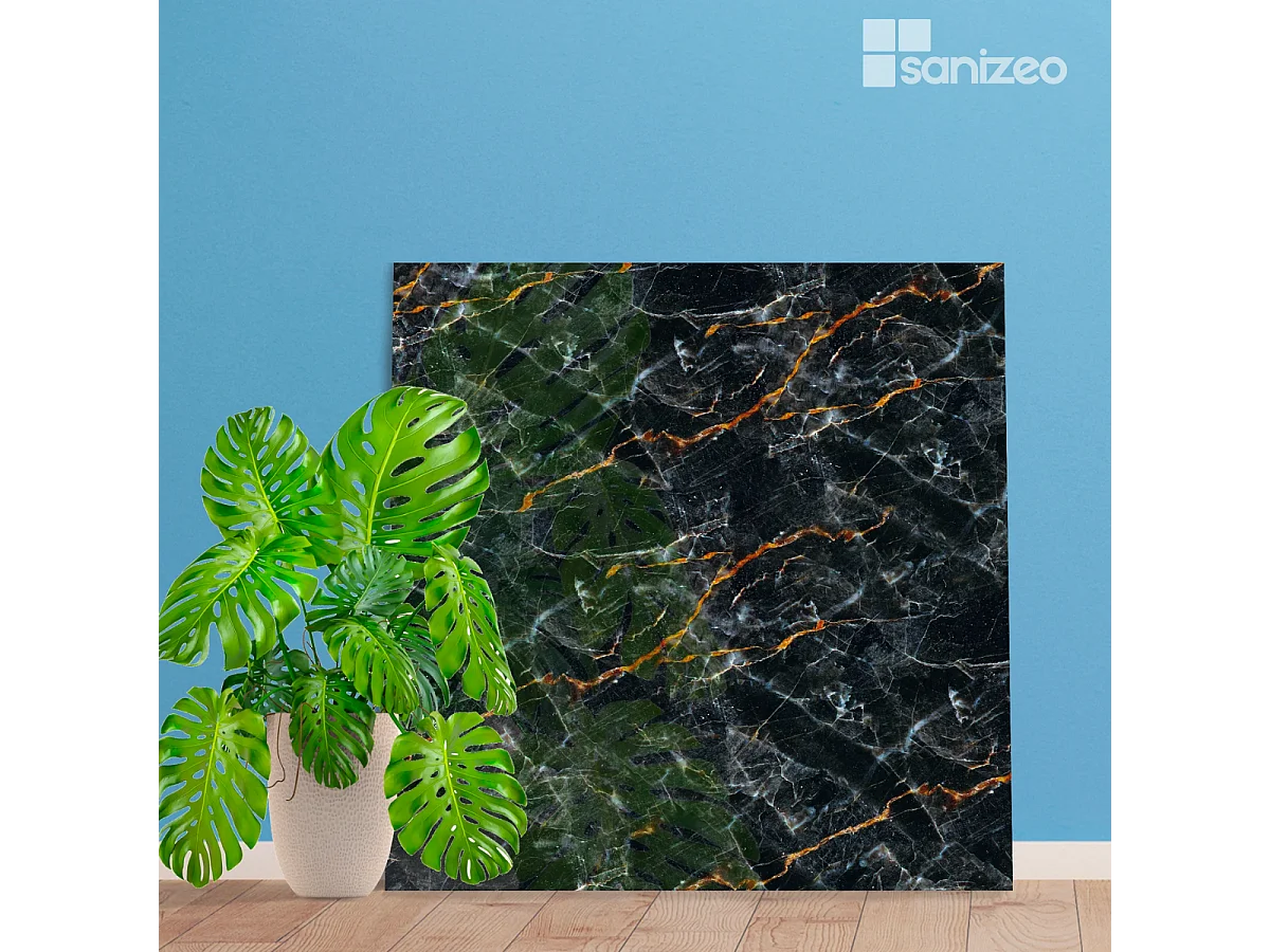 Lot de 2 Panneaux d'Habillage pour Douche et Baignoire, L120*l120*0.4 cm, effet marbre gris, Promise by SANIZÉO