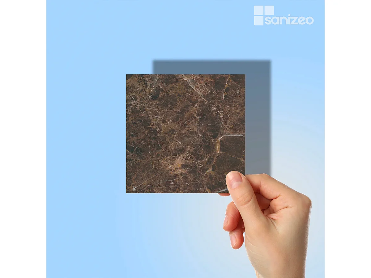 Panneau Habillage WC suspendu , L120*l120*0.4 cm, effet marbre marron, Emperador by SANIZÉO