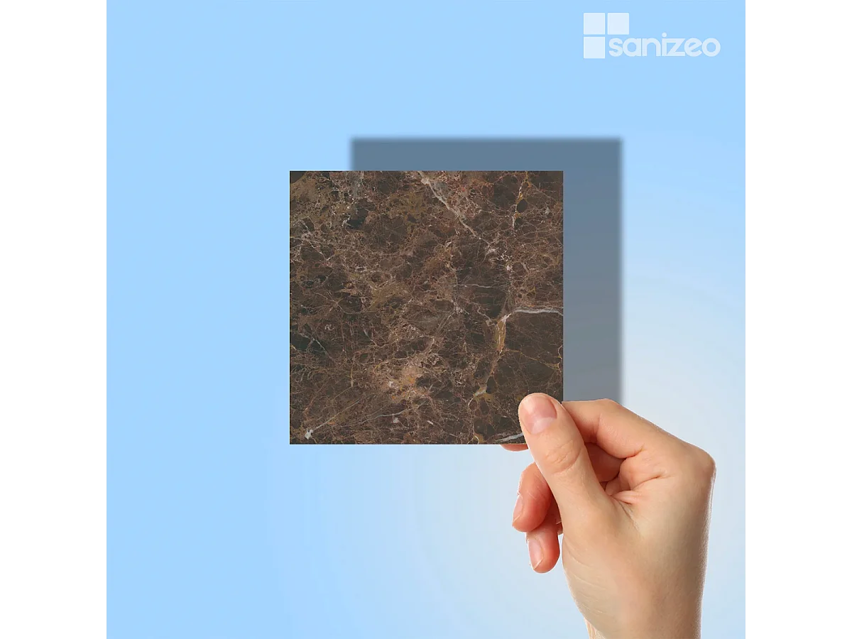 Panneau Habillage WC suspendu , L120*l120*0.4 cm, effet marbre marron, Emperador by SANIZÉO