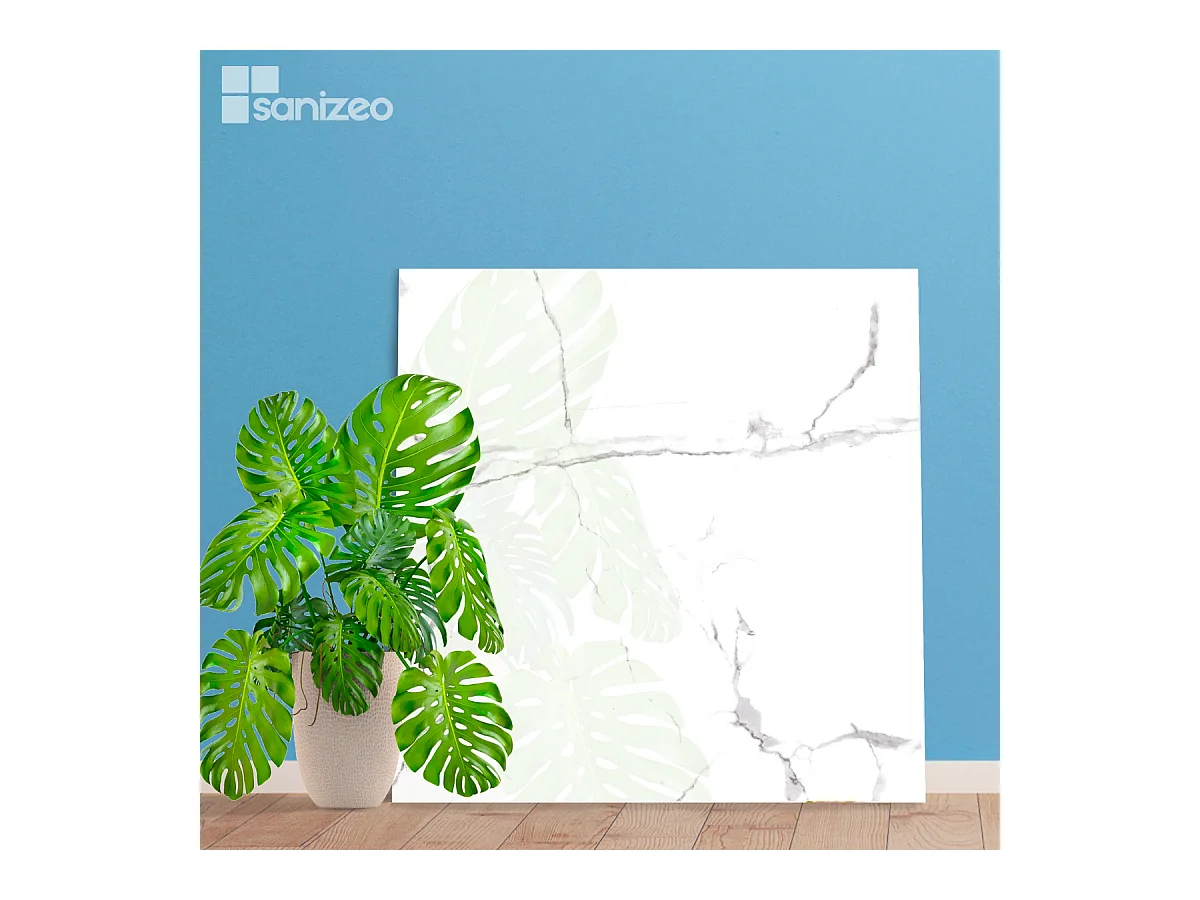 Panneau Habillage WC suspendu , L120*l120*0.4 cm, effet marbre blanc, Mud White by SANIZÉO