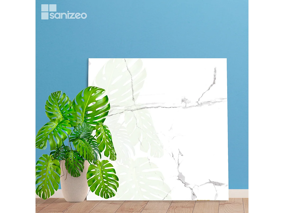 Panneau Habillage WC suspendu , L120*l120*0.4 cm, effet marbre blanc, Mud White by SANIZÉO