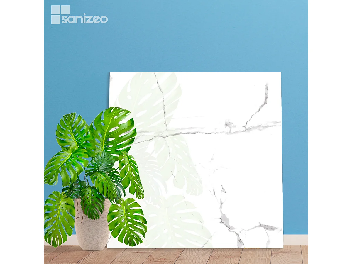 Panneau d'Habillage WC suspendu  - 120x120 cm  - Ép. 4mm - Effet Marbre Blanc - MUD WHITE KOBERTIN