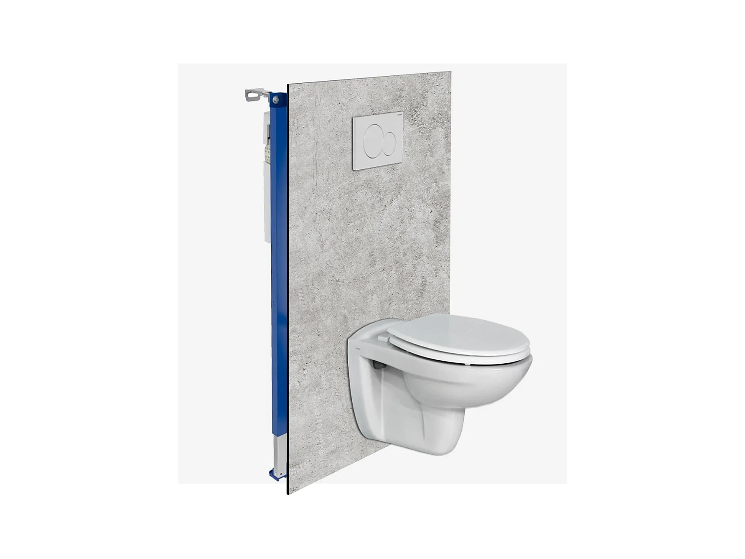 Panneau Habillage WC suspendu , L120*l120*0.4 cm, effet béton, Urban Concrete by SANIZÉO