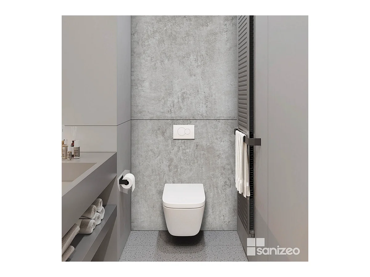 Panneau Habillage WC suspendu , L120*l120*0.4 cm, effet béton, Urban Concrete by SANIZÉO