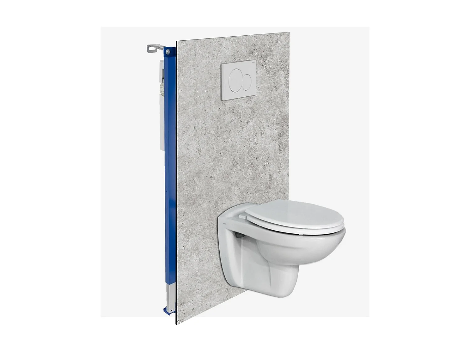 Panneau Habillage WC suspendu , L120*l120*0.4 cm, effet béton, Urban Concrete by SANIZÉO