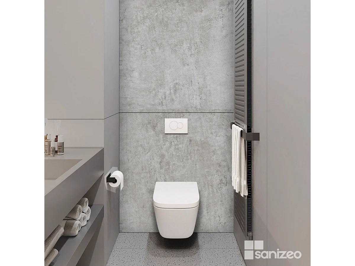 Panneau Habillage WC suspendu , L120*l120*0.4 cm, effet béton, Urban Concrete by SANIZÉO