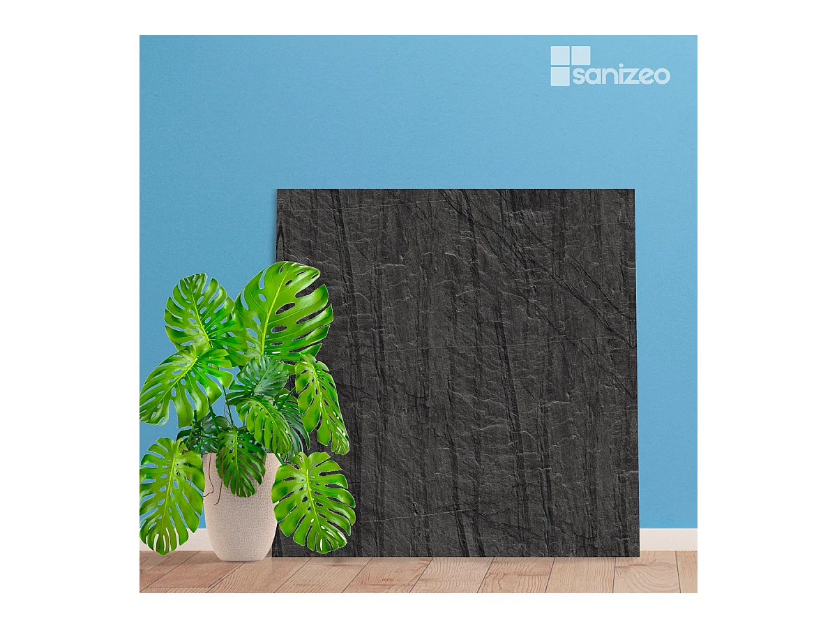 Panneau Habillage WC suspendu , L120*l120*0.4 cm, effet effet pierre noire, Manson by SANIZÉO