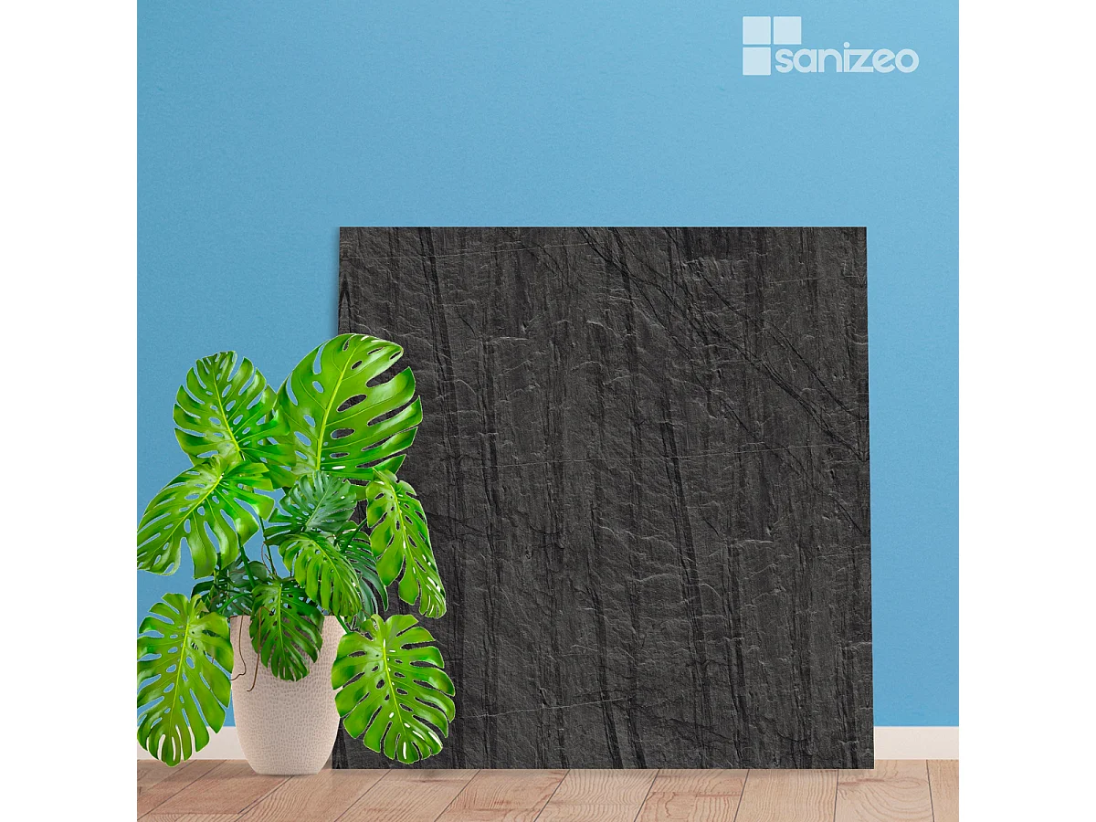 Panneau Habillage WC suspendu , L120*l120*0.4 cm, effet effet pierre noire, Manson by SANIZÉO