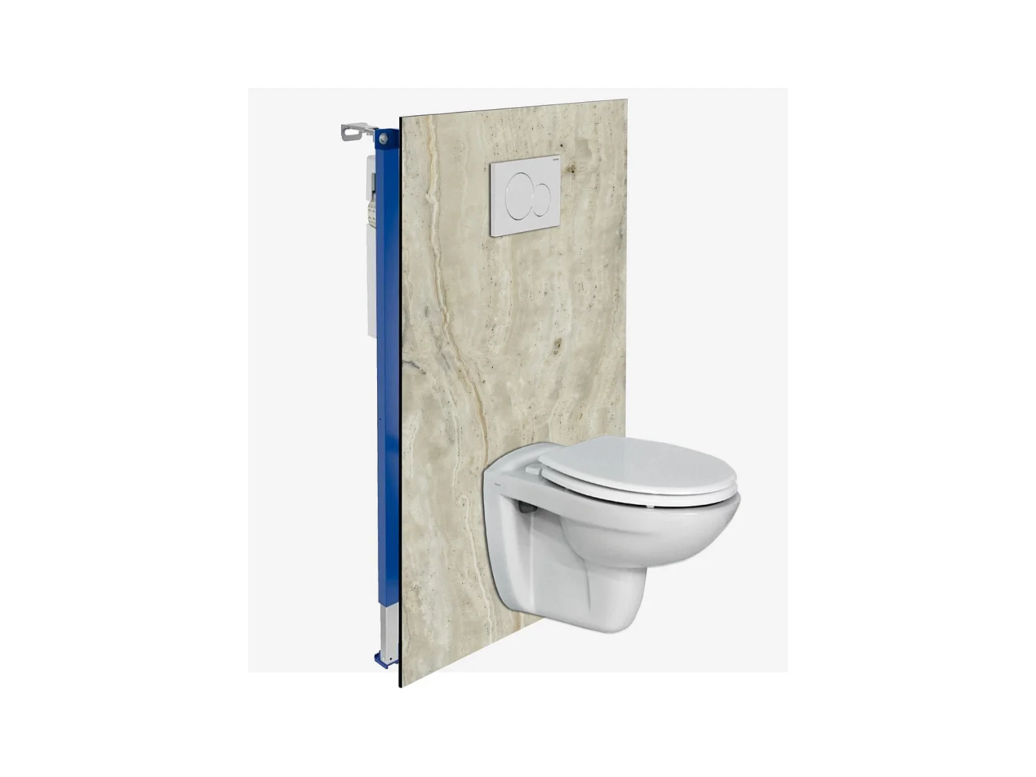 Panneau Habillage WC suspendu , L120*l120*0.4 cm, effet marbre beige, Sabana by SANIZÉO