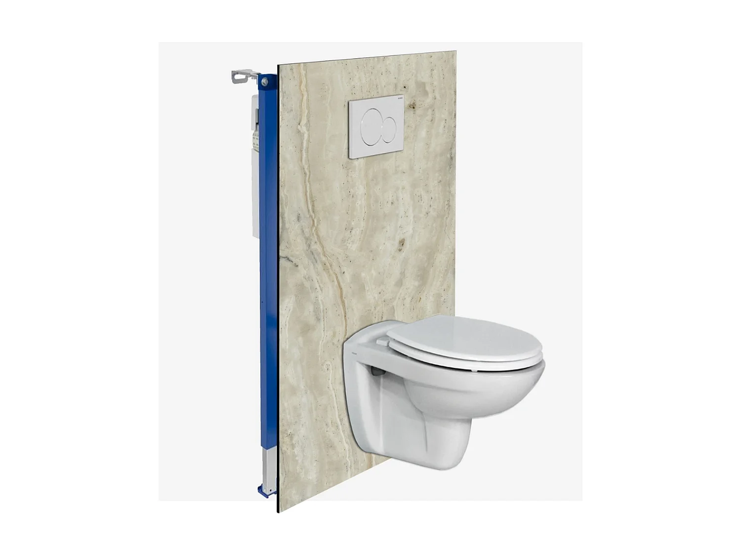 Panneau Habillage WC suspendu , L120*l120*0.4 cm, effet marbre beige, Sabana by SANIZÉO