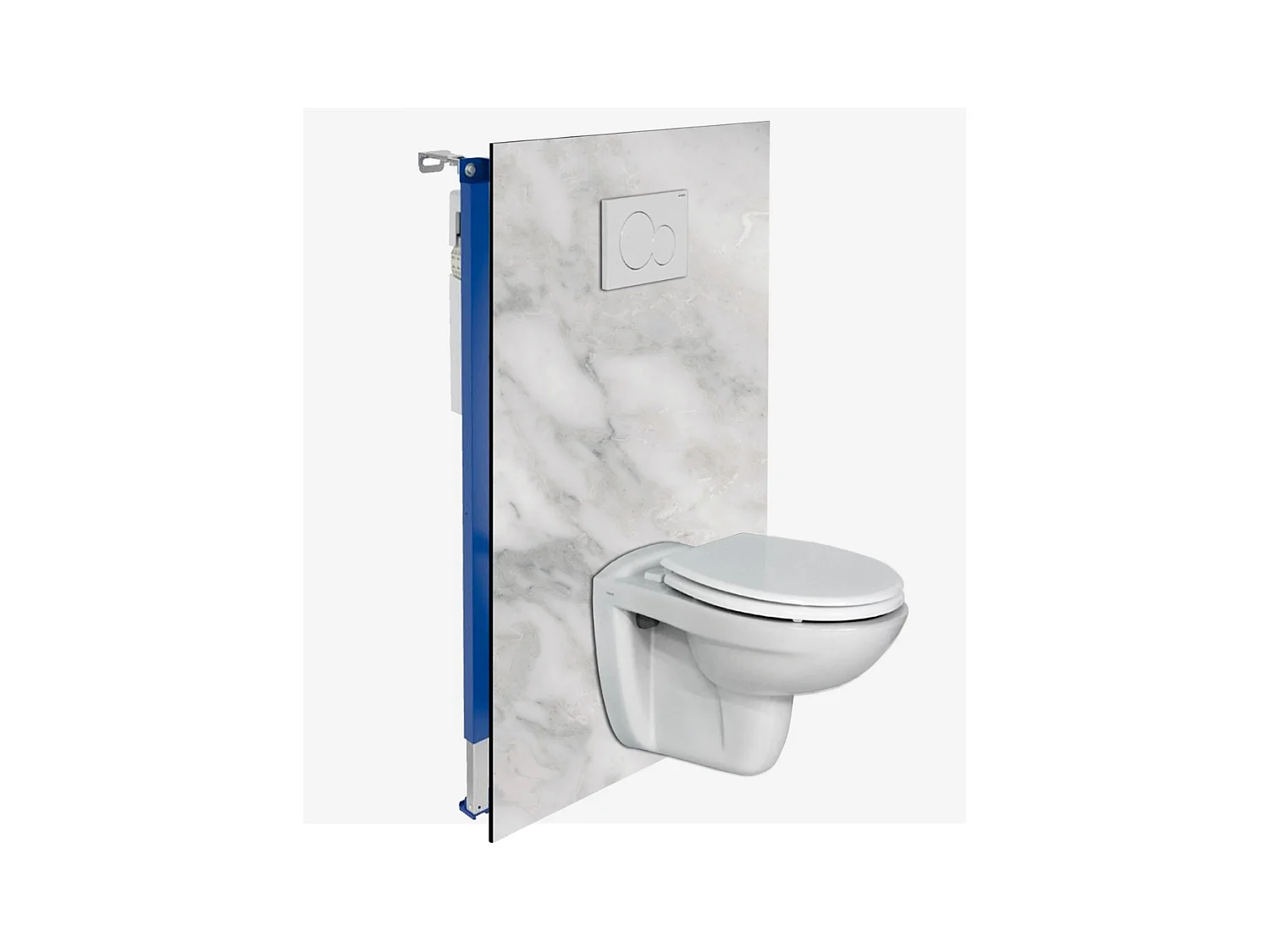 Panneau Habillage WC suspendu , L120*l120*0.4 cm, effet marbre gris, Versilia by SANIZÉO