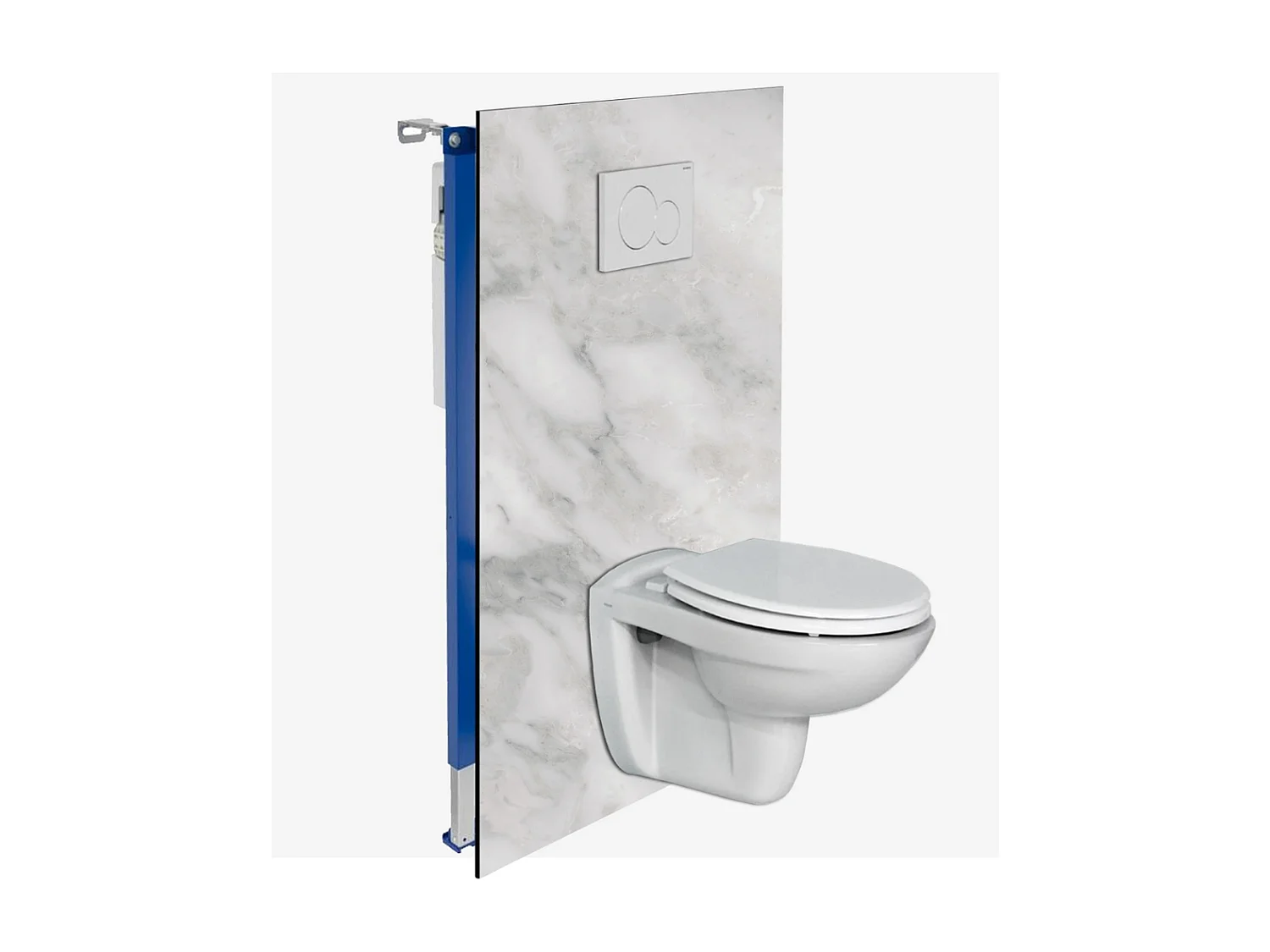 Panneau Habillage WC suspendu , L120*l120*0.4 cm, effet marbre gris, Versilia by SANIZÉO