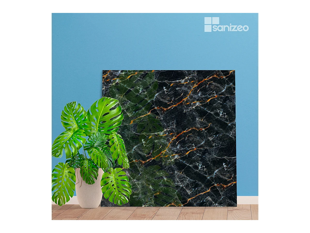 Panneau Habillage WC suspendu , L120*l120*0.4 cm, effet marbre gris, Promise by SANIZÉO