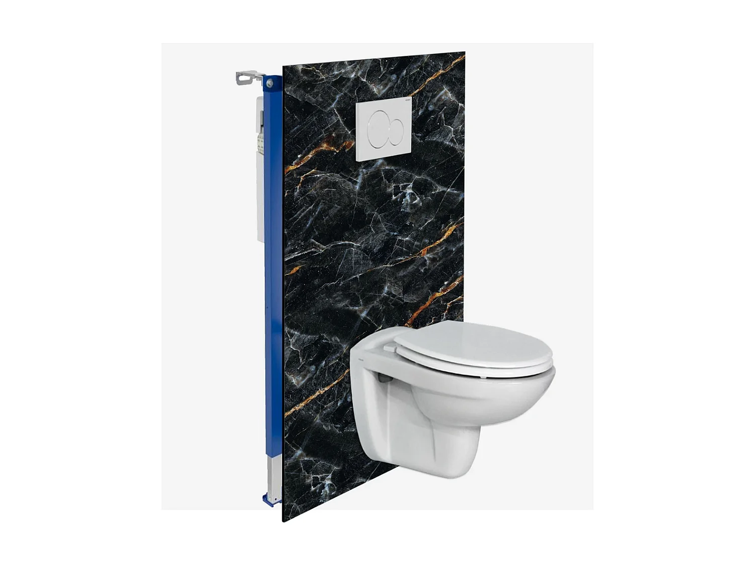 Panneau Habillage WC suspendu , L120*l120*0.4 cm, effet marbre gris, Promise by SANIZÉO