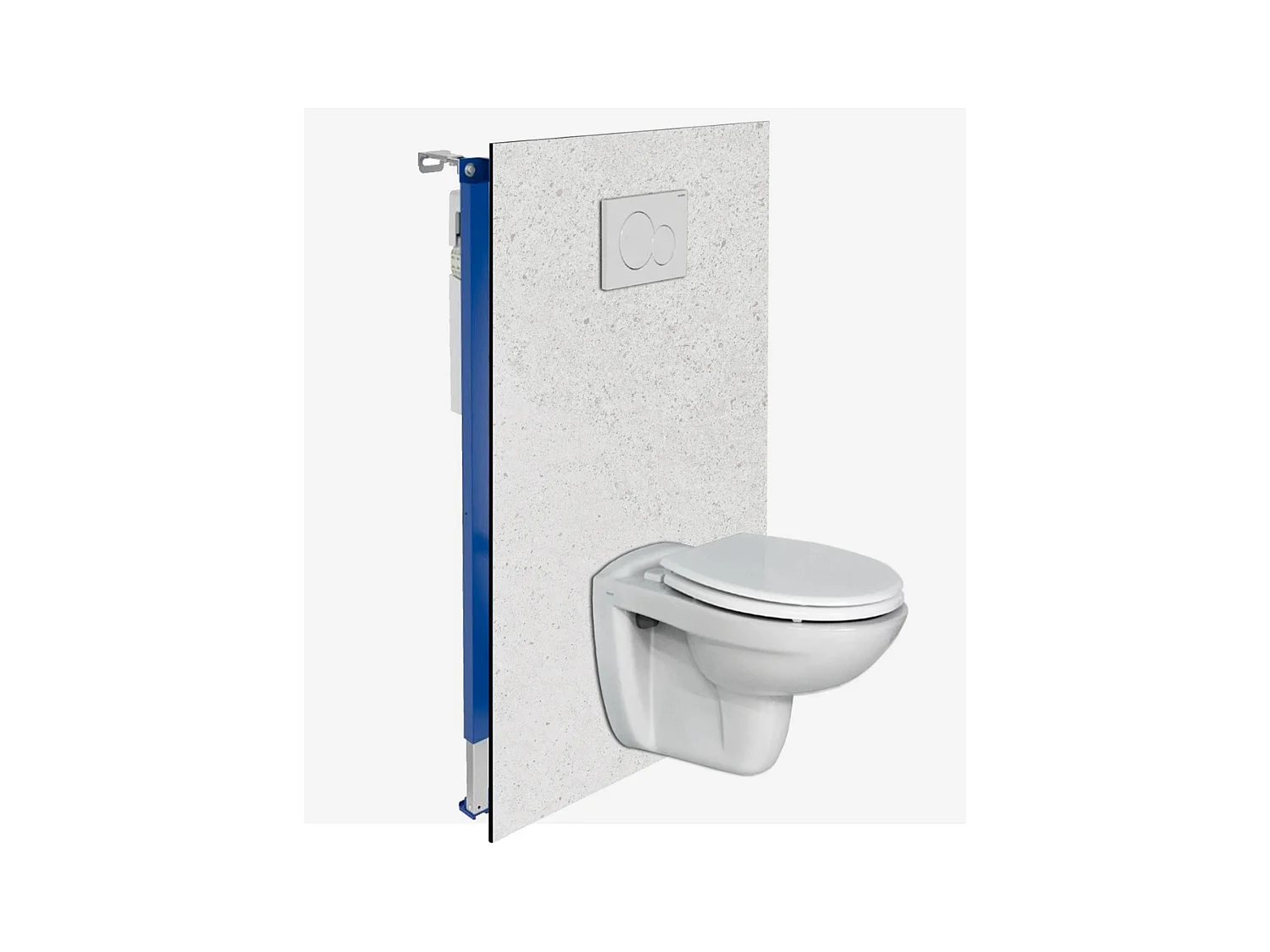 Panneau Habillage WC suspendu , L120*l120*0.4 cm, effet minéral blanc, Verona White by SANIZÉO