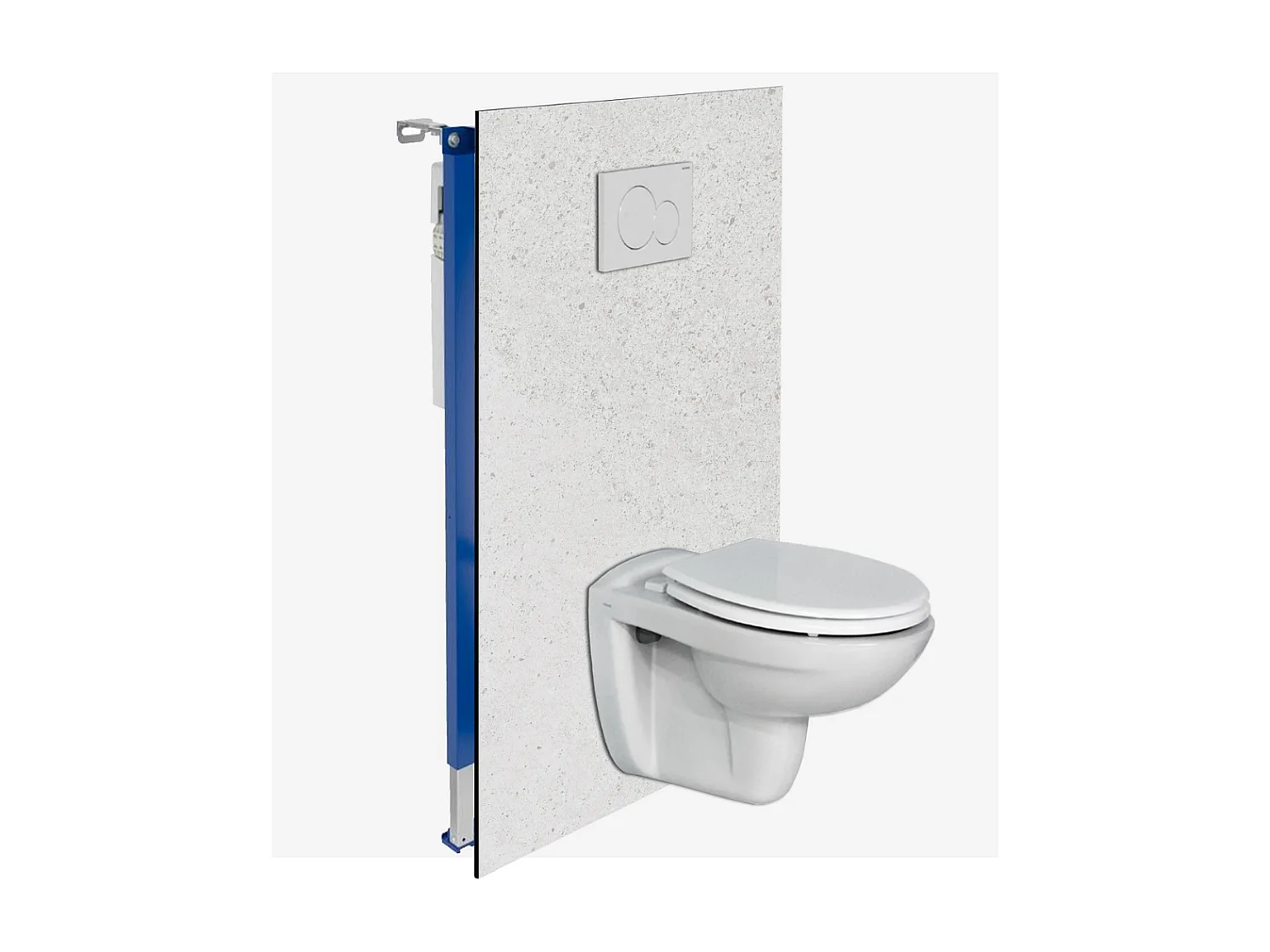 Panneau Habillage WC suspendu , L120*l120*0.4 cm, effet minéral blanc, Verona White by SANIZÉO