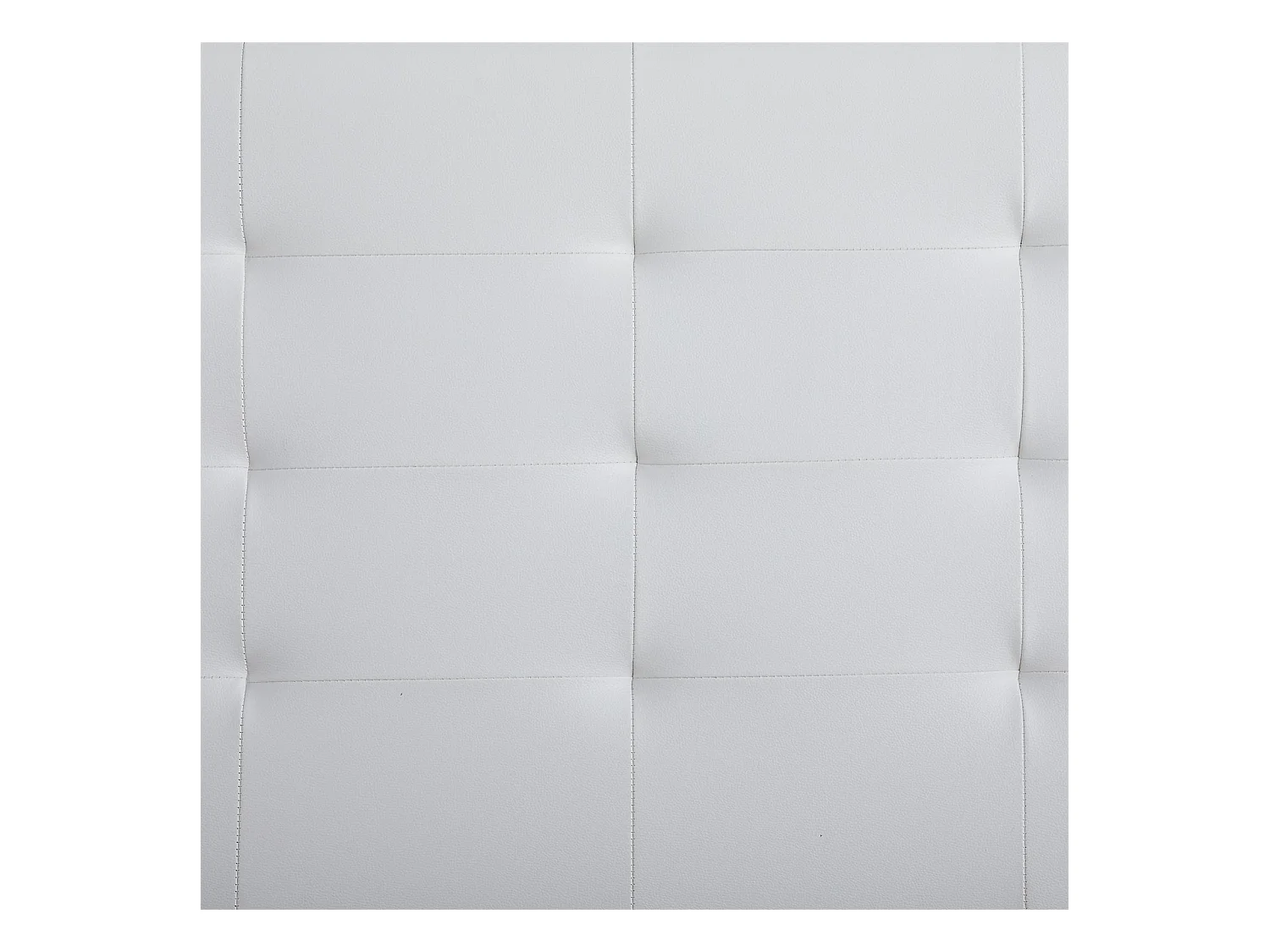 Lit simple pour adulte ou enfant REVE avec sommier 90x190 cm 1 place/1 personne, tête et pied de lit capitonnés en synthétique blanc