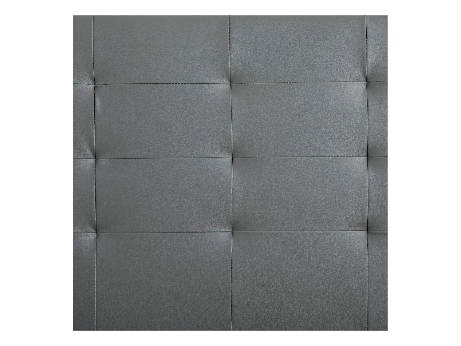 Lit simple pour adulte ou enfant REVE avec sommier 90x190 cm 1 place/1 personne, tête et pied de lit capitonnés, en synthétique gris